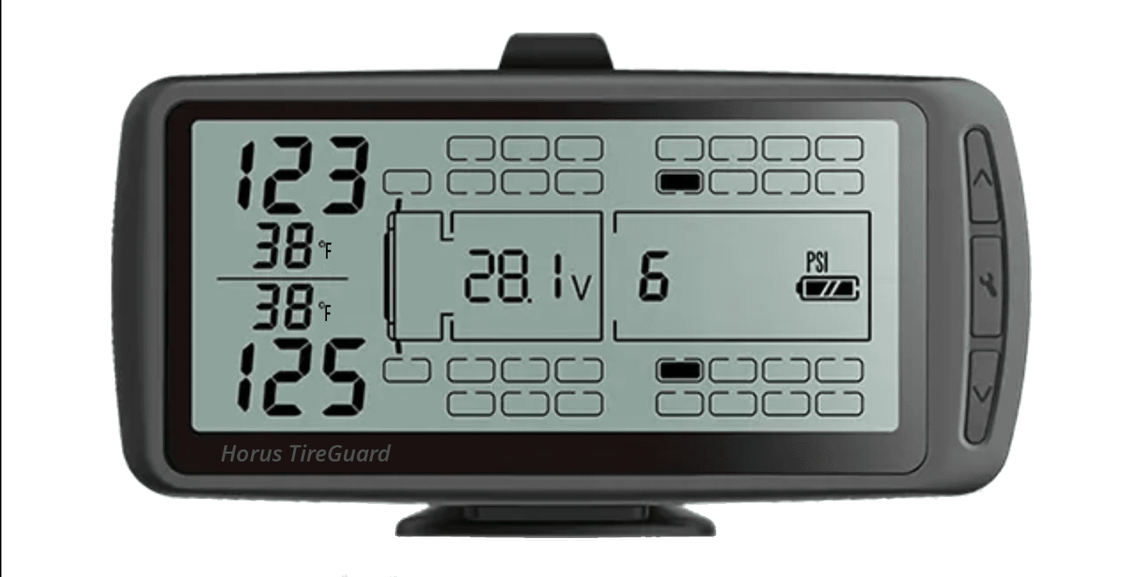 Horus TireGuard 6 in-cab tire pressure display